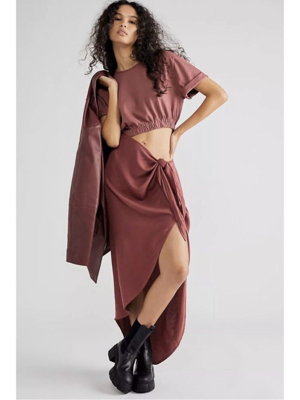 Free People Rae Maxi Dress Effortless Cutout Resort Beach Small